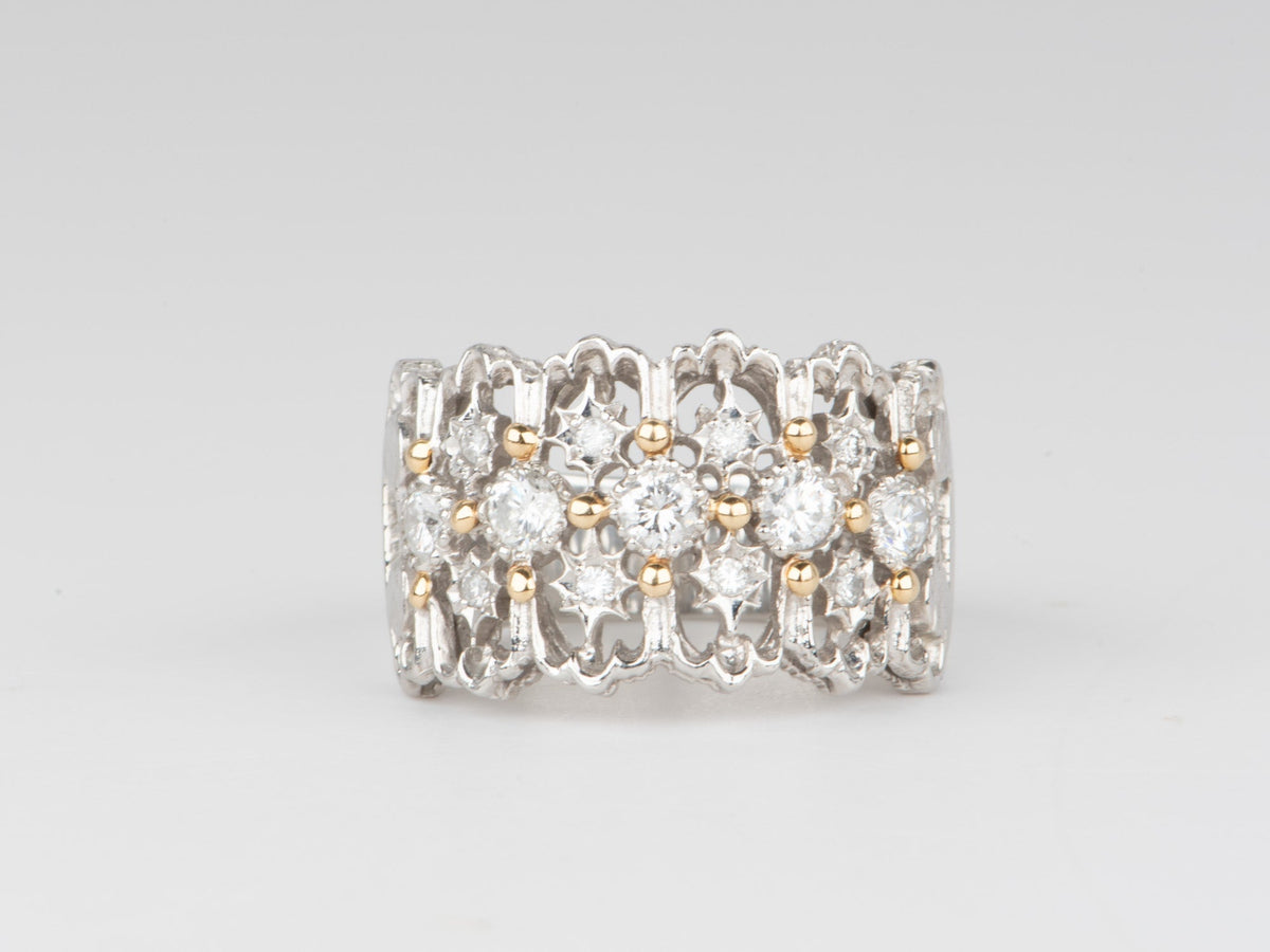 13mm Wide Band with Celestial Design Diamonds V1110 Aurora Designer