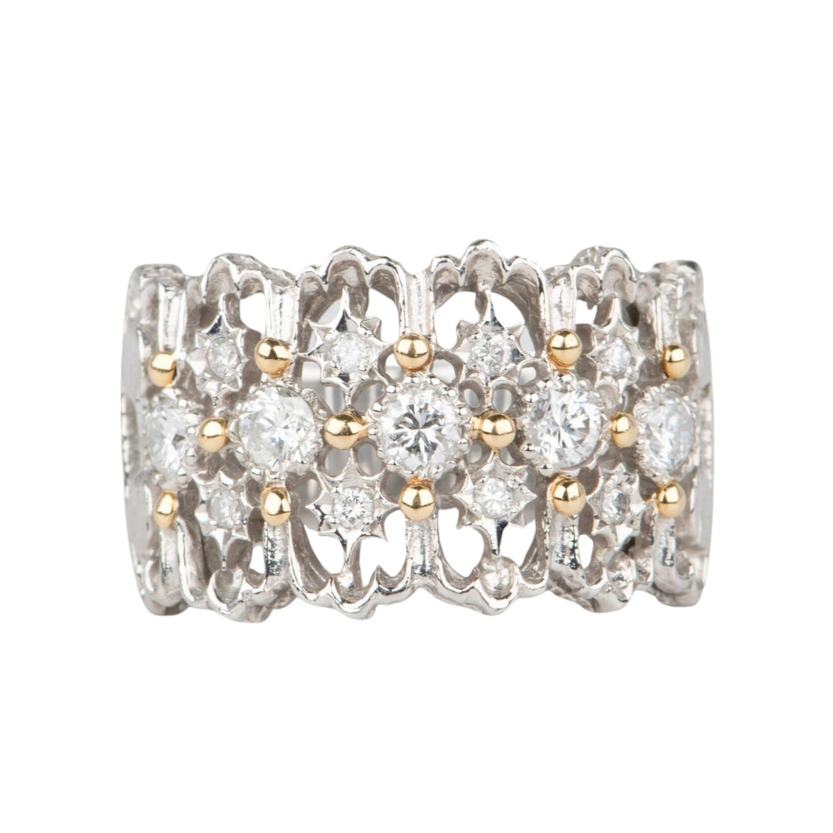 13mm Wide Band with Celestial Design Diamonds V1110 Aurora Designer