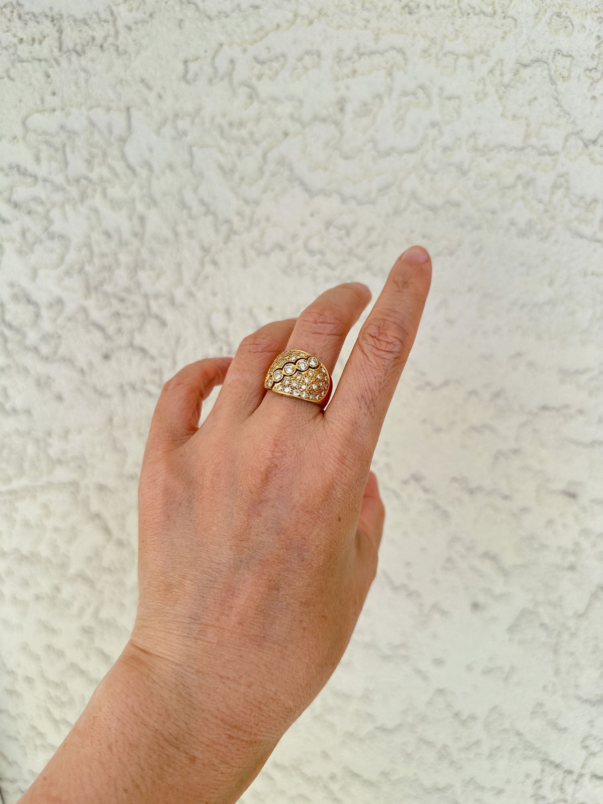 Diamond Wide Band 18K Gold 7.9g V1119 Aurora Designer