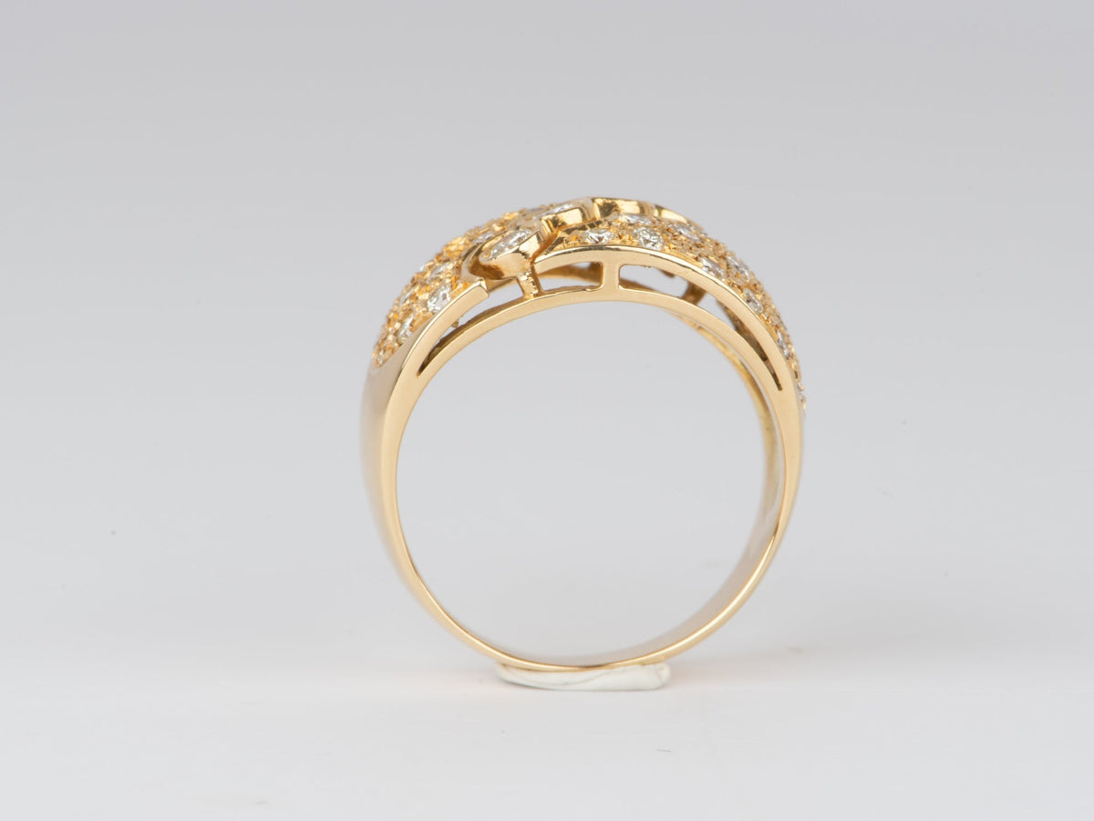 Diamond Wide Band 18K Gold 7.9g V1119 Aurora Designer