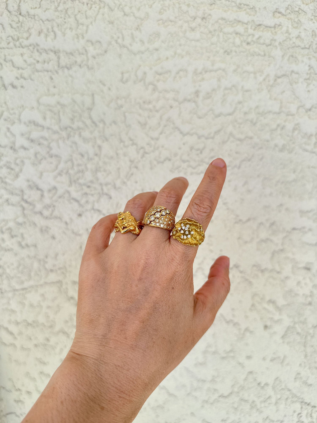 Diamond Wide Band 18K Gold 7.9g V1119 Aurora Designer