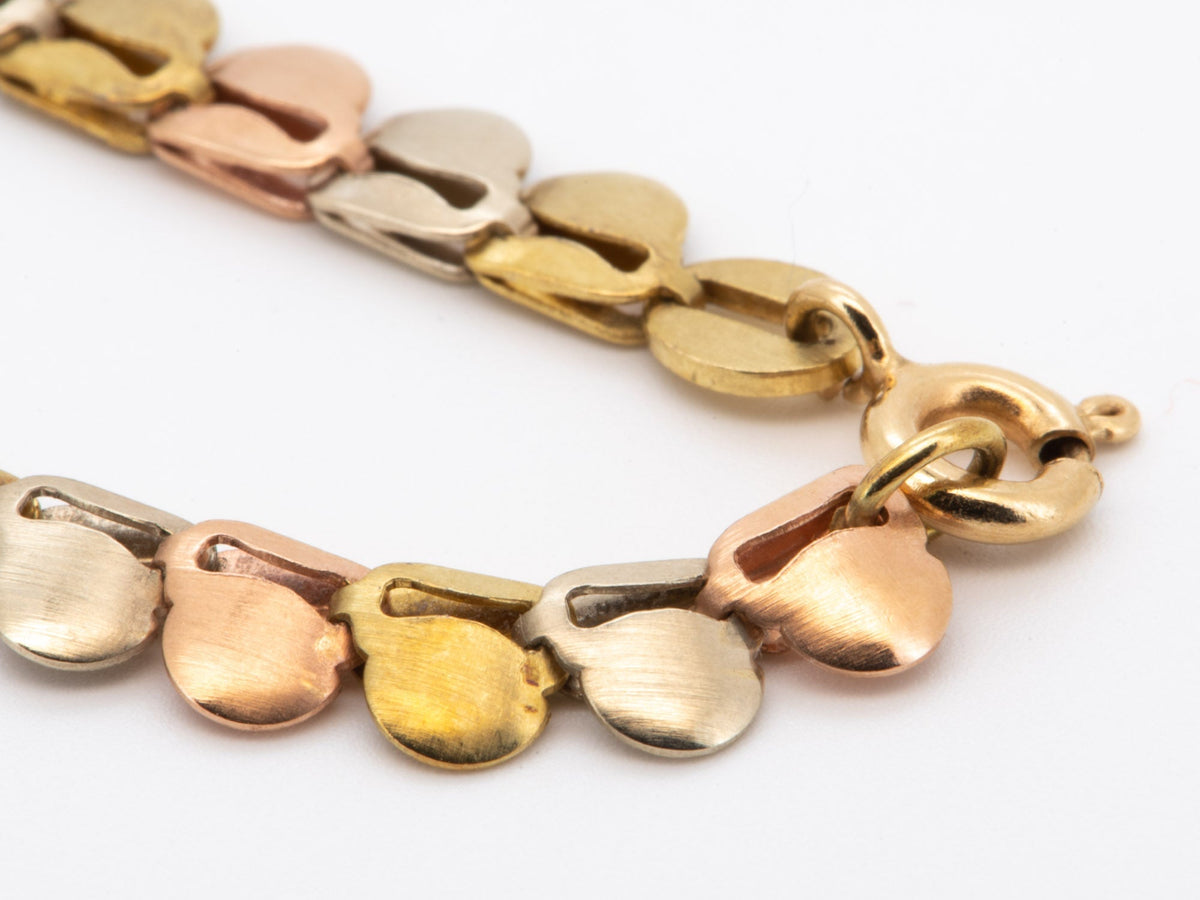 14K Gold Tri-Color Necklace Italy 10.54g V1137 Aurora Designer