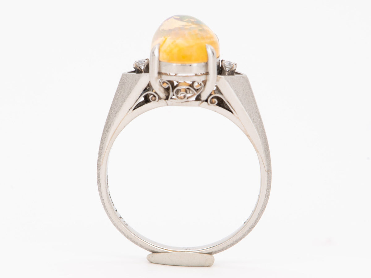1.78ct Platinum Opal Ring with Diamond Accents V1144 Aurora Designer