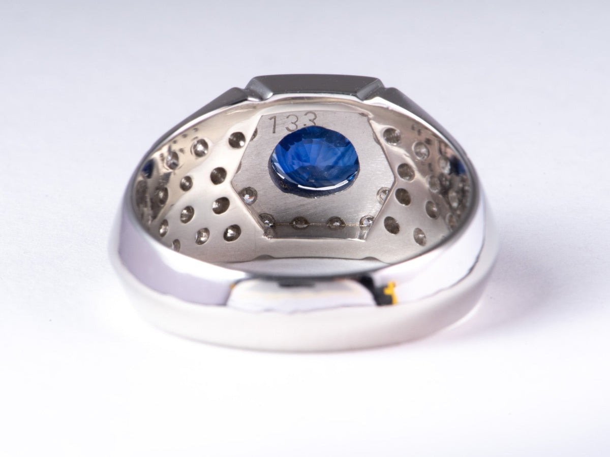11.15g Platinum Sapphire Ring 1.33ct Sapphire, 0.69ct Diamond V1163 Aurora Designer