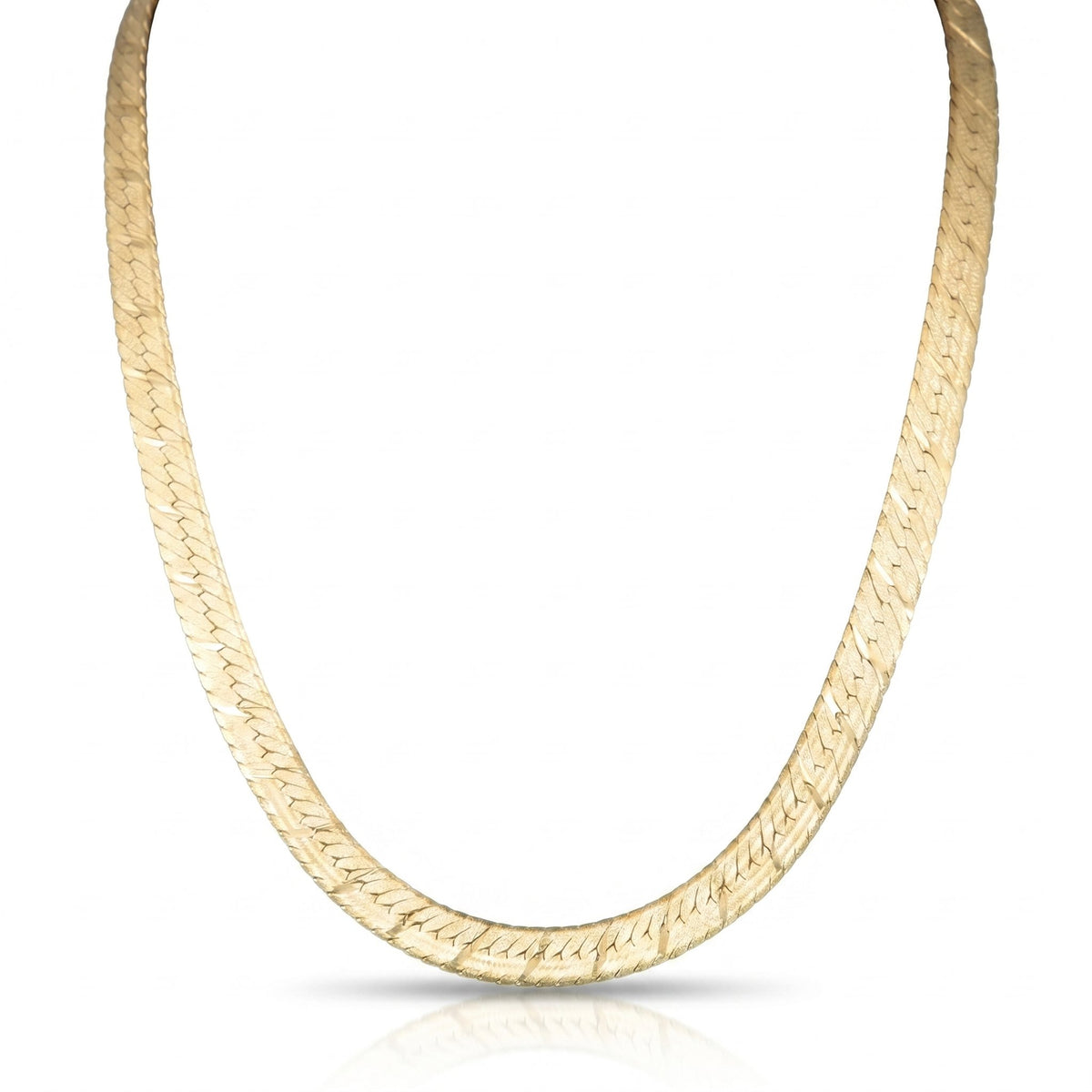 Heavy 14K Gold Fancy Herringbone Necklace Reversible Italy Jewelry 17.75" 27g V1190 Aurora Designer