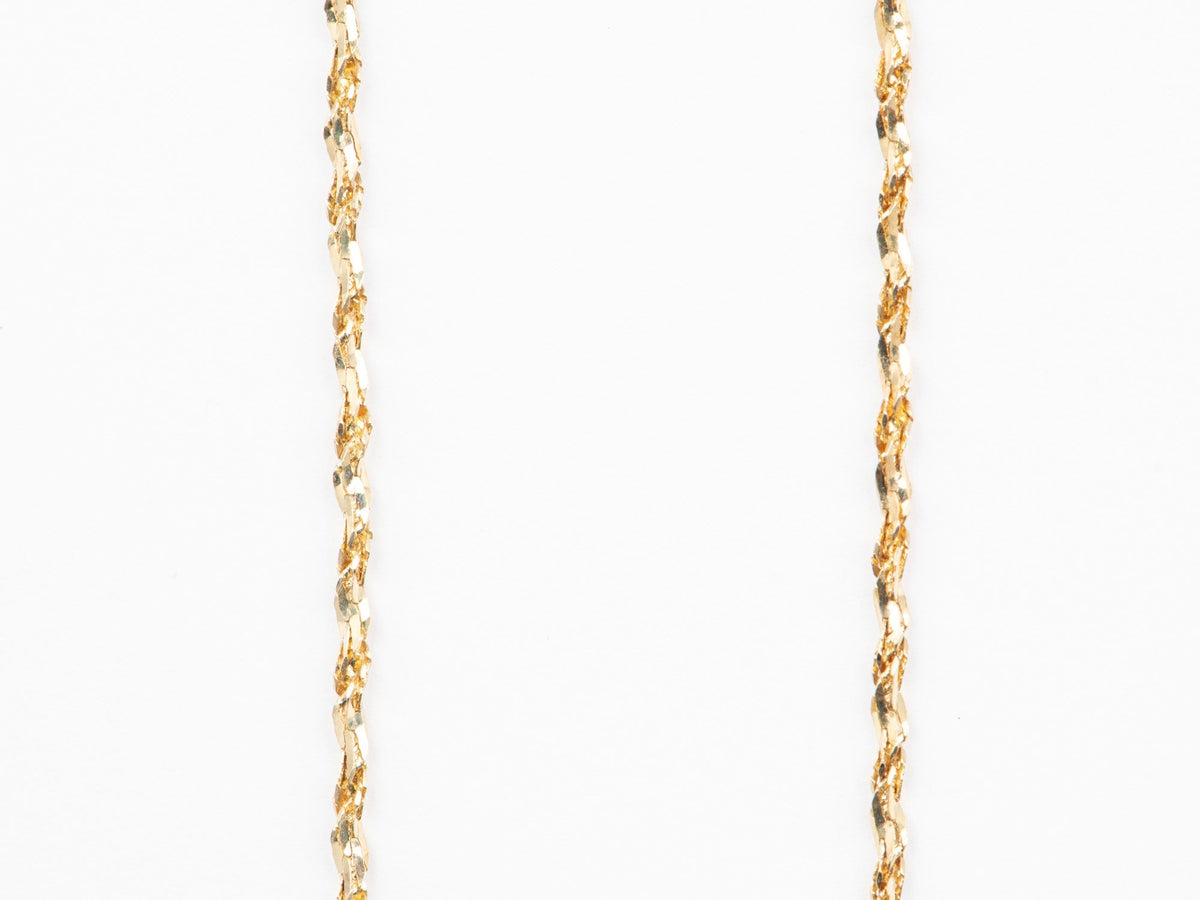 14K Gold 1.3mm Wide Specialty Chain Necklace 20" Twisting Tinsel Chain Sparkly V1193 Aurora Designer