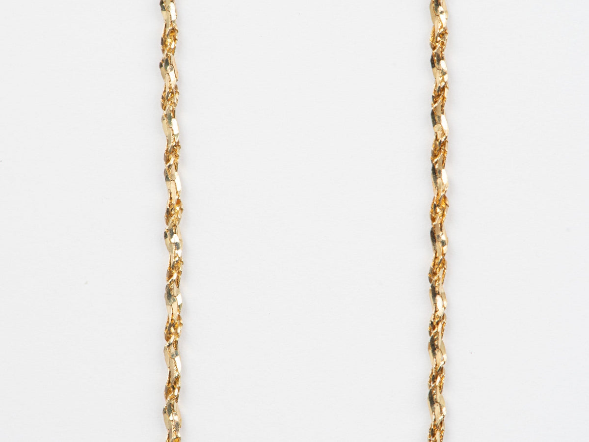 14K Gold 1.3mm Wide Specialty Chain Necklace 20" Twisting Tinsel Chain Sparkly V1193 Aurora Designer