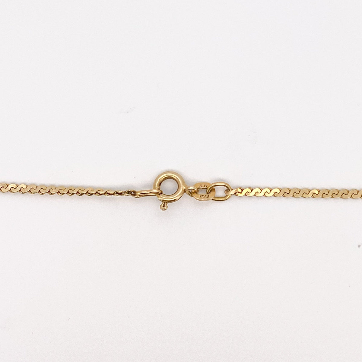 14K Gold Vintage 1.7mm Wide Serpentine Chain Necklace 20" Stamped Italy V1197 Aurora Designer