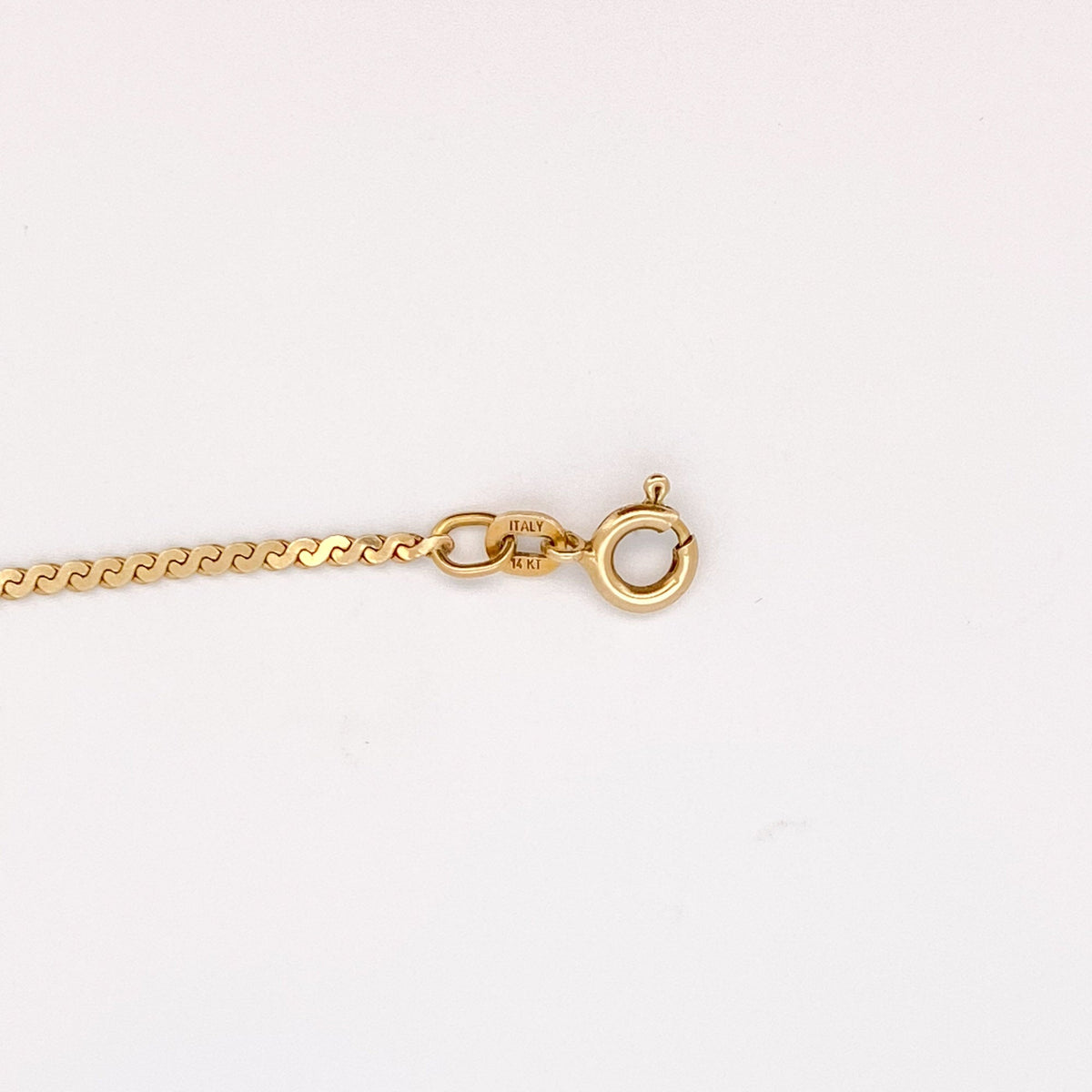 14K Gold Vintage 1.7mm Wide Serpentine Chain Necklace 20" Stamped Italy V1197 Aurora Designer