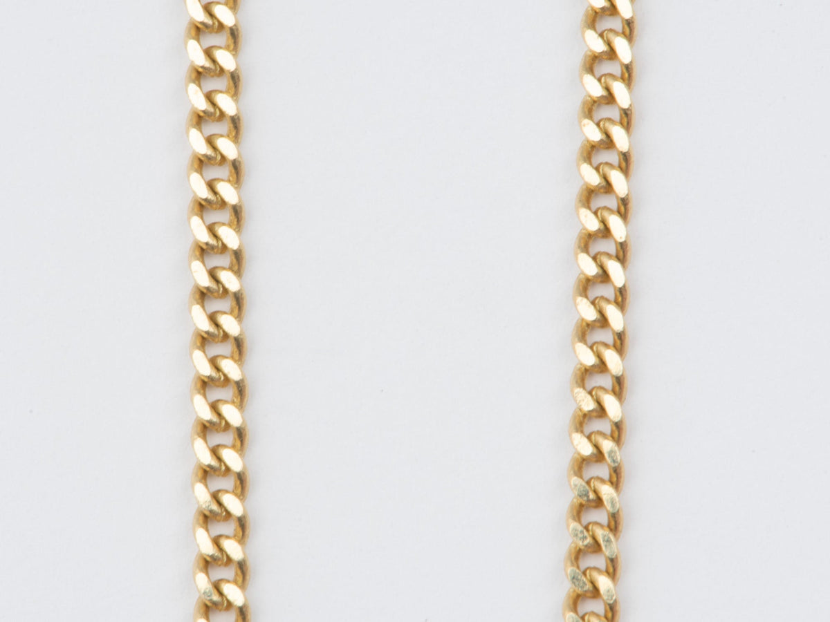 14K Gold 2.1mm Wide Flat Curb Chain Necklace 16" Heavy 5g+ V1198 Aurora Designer