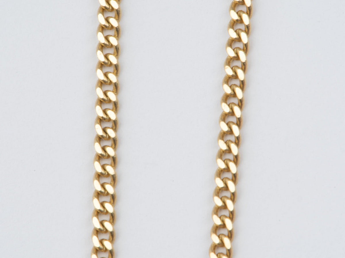 14K Gold 2.1mm Wide Flat Curb Chain Necklace 16" Heavy 5g+ V1198 Aurora Designer