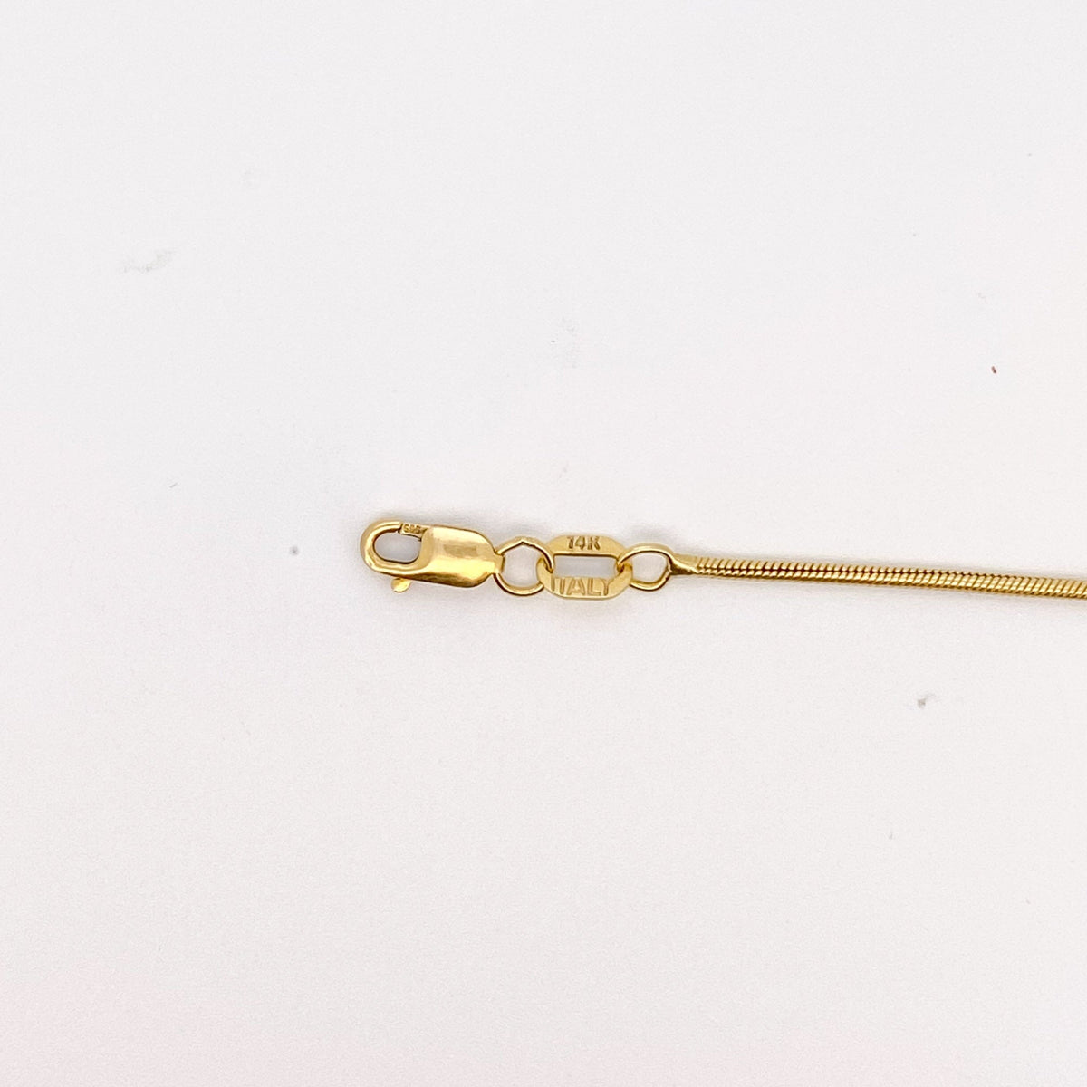 14K Gold Vintage 1.1mm Wide Snake Chain Necklace 19" Heavy 5g+ Stamped Italy Slinky Shiny Great Movement Aurora Designer