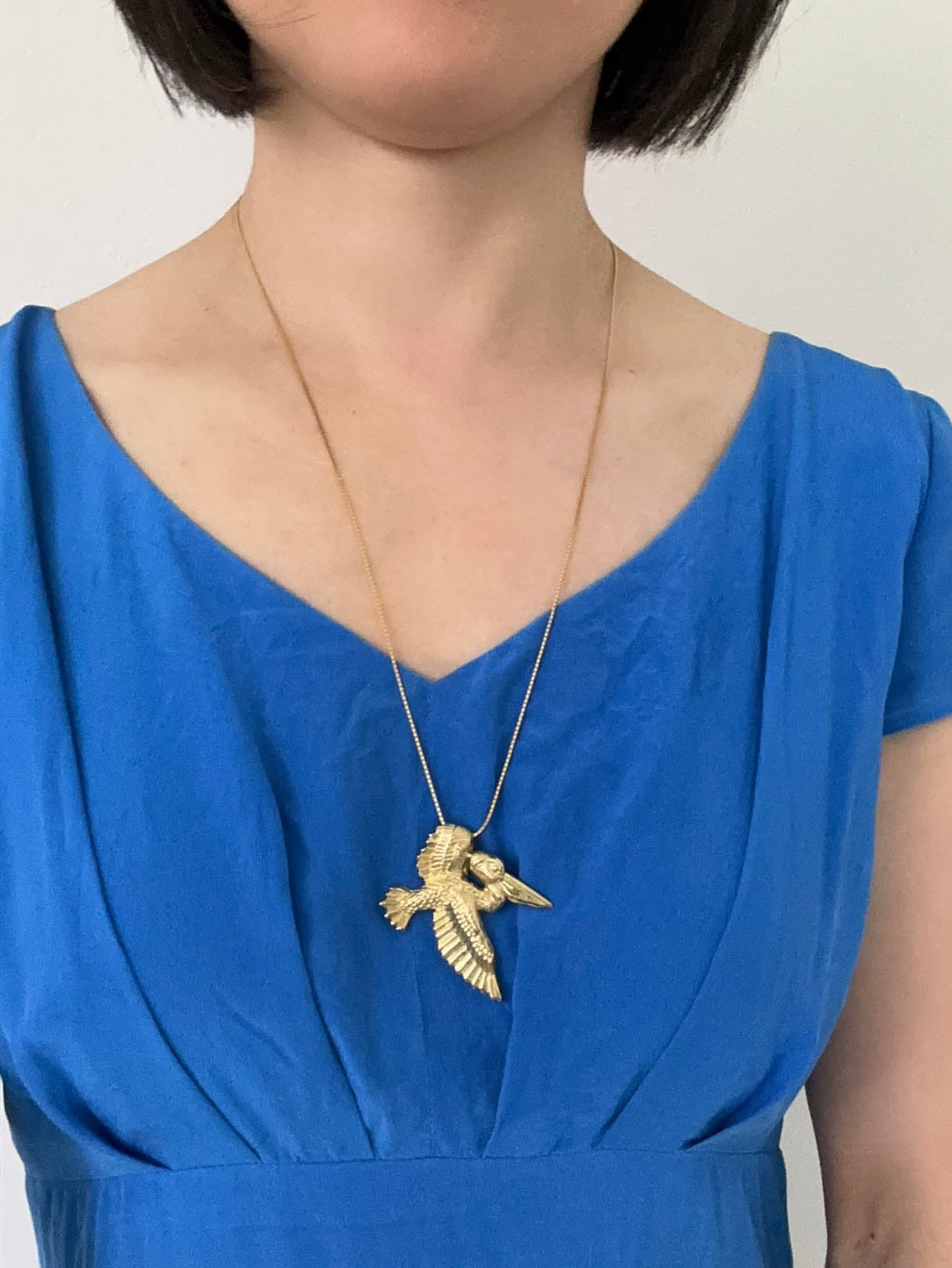 14K Gold Large Pelican Pendant Heavy 16g+ V1204 Aurora Designer