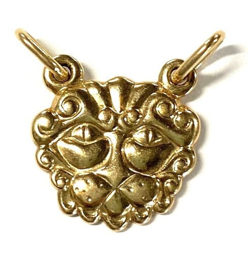 14K Gold Vintage Soviet Russia Lion Head Pendant Heavy 5.7g Unique Animal Jewelry Double Bale V1224 Aurora Designer