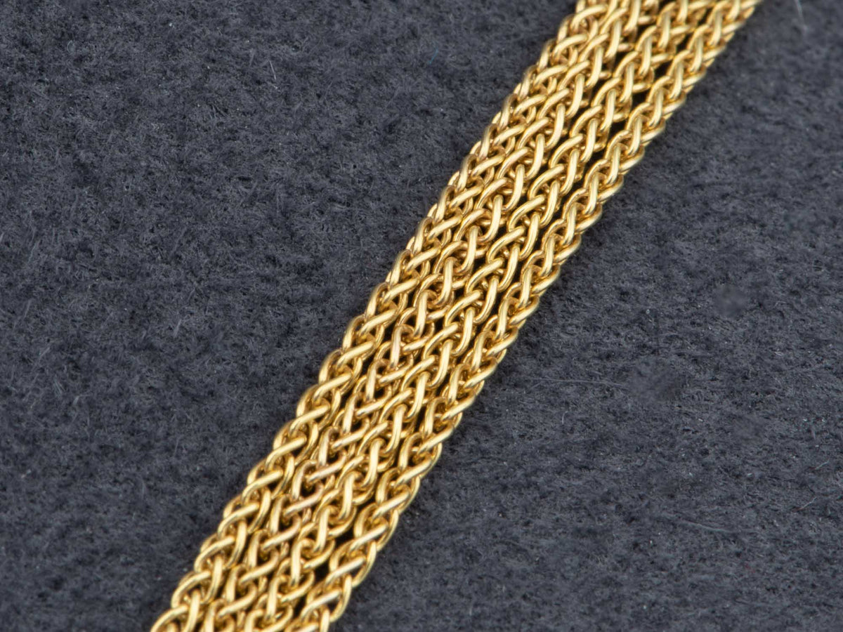 14K Gold Double Strand Slider Necklace Chain 15" Adjustable Italy with Push Gate Clasp Choker V1231 Aurora Designer