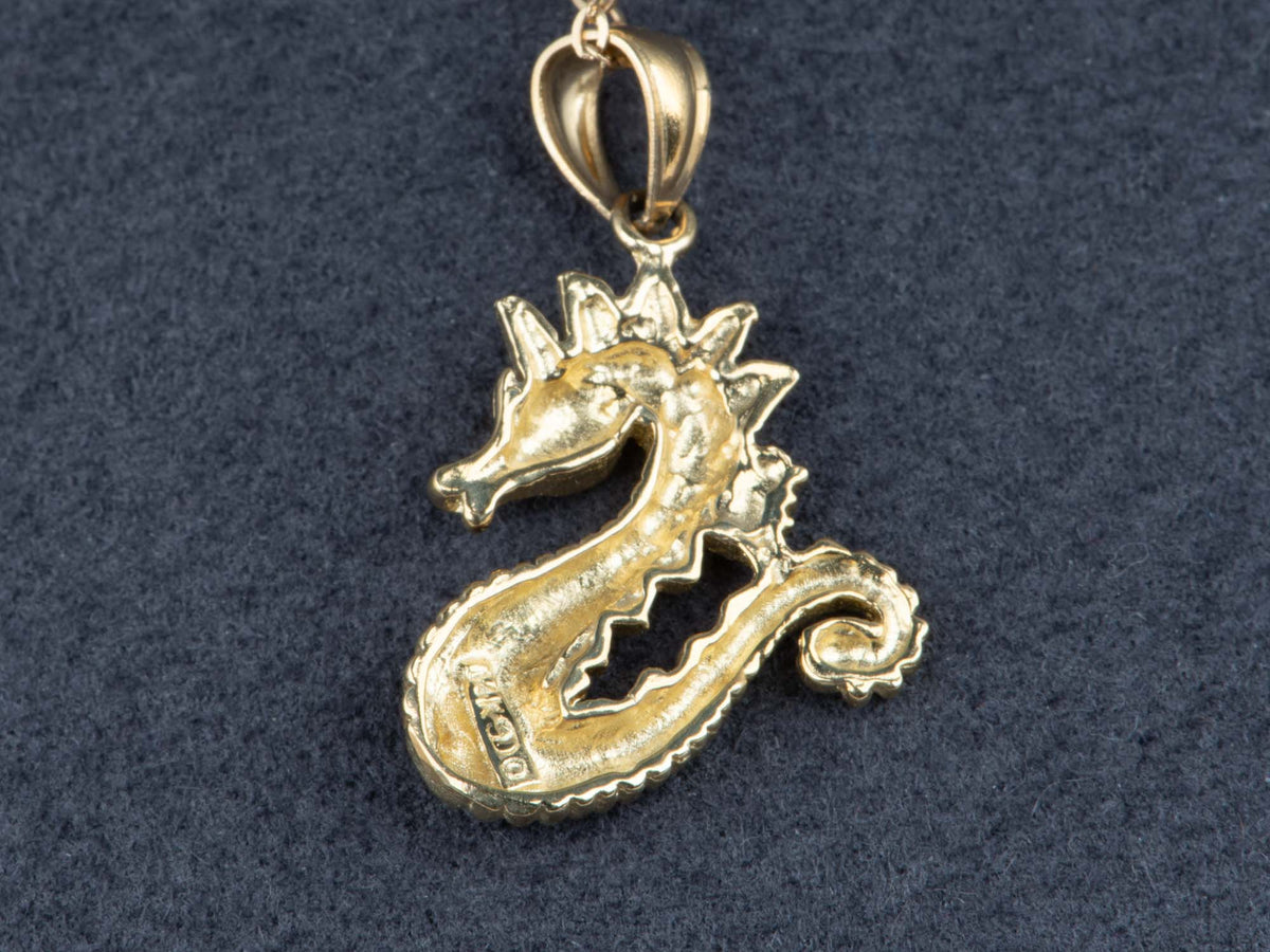 14K Gold Vintage Dragon Pendant Charm V1248 Aurora Designer