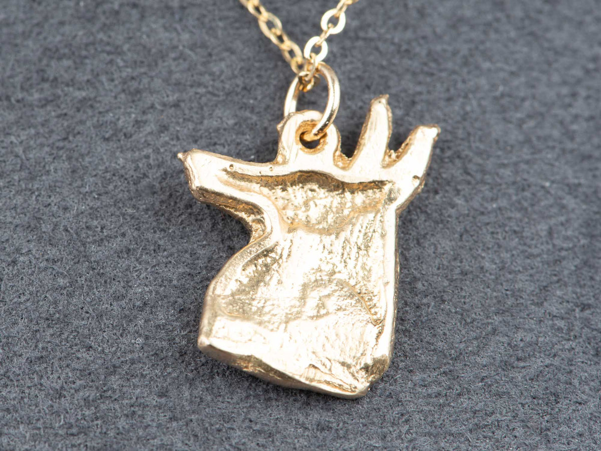 14K Gold Egyptian Revival Anubis Pendant Charm Jackal Head God of the Dead Canine Deity V1275 Aurora Designer