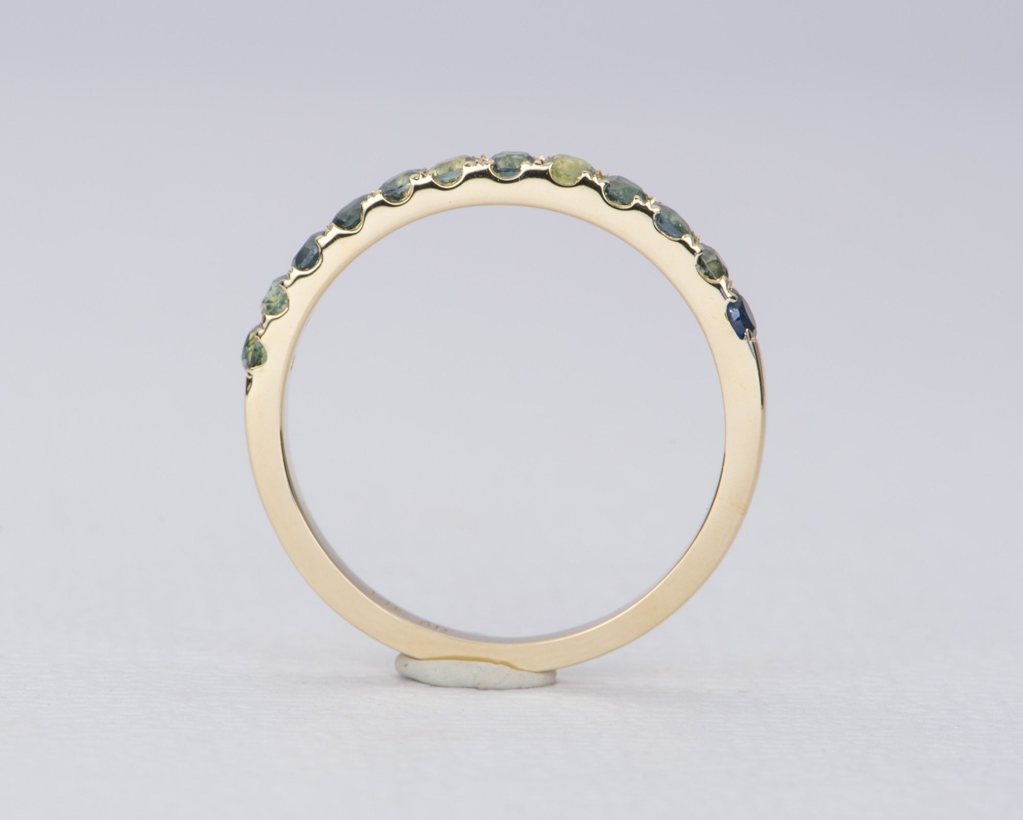2mm Teal Sapphire Gradient Color Wedding Band 14K Gold AD1509AS ...