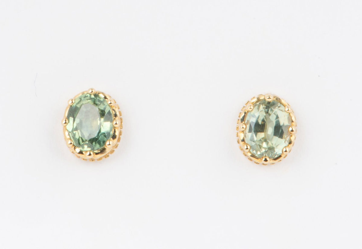 Solid 14K Gold Montana Sapphire Earrings R3225 Aurora Designer