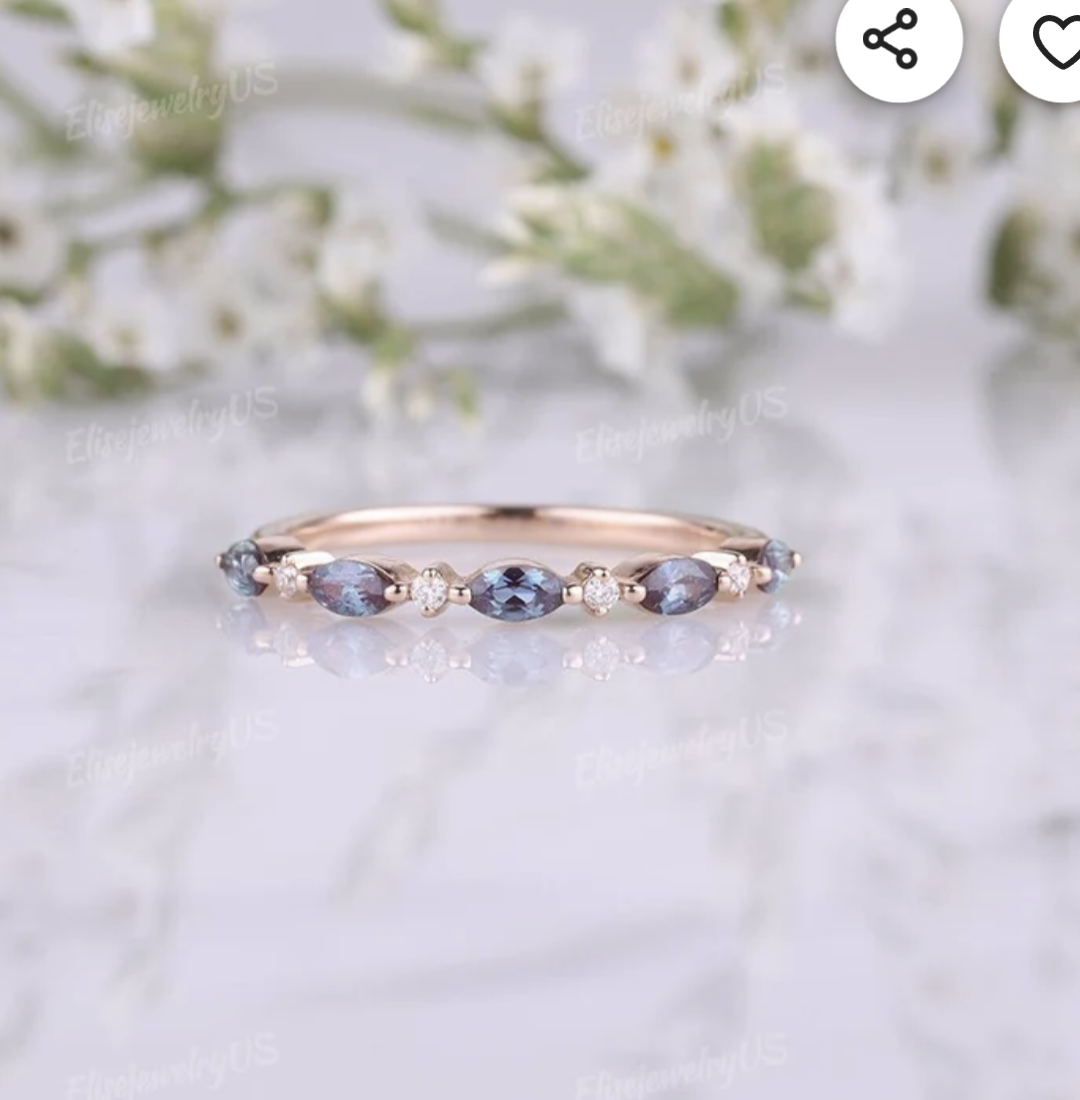 Custom Listing for bord*** Custom Montana Sapphire and Diamond Wedding Band