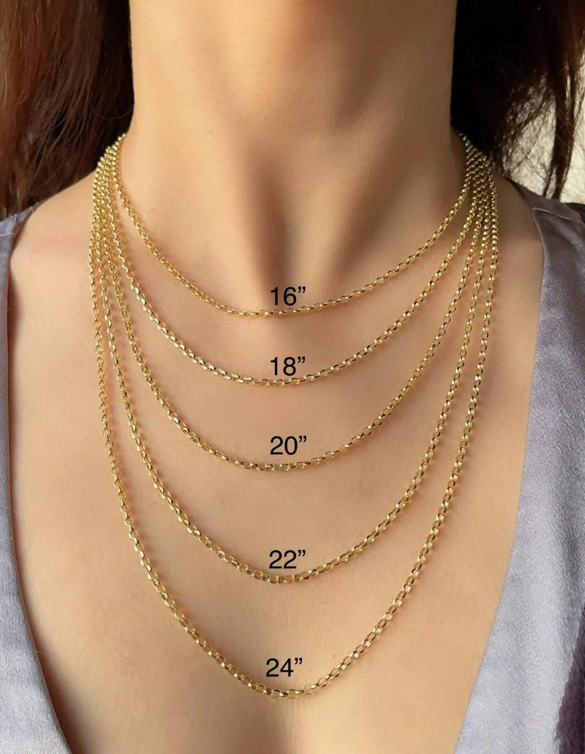 14K Gold 2.3mm Belcher Rolo Chain Link Necklace with Push Gate Connector 16" 18" 20" 3g+ M4060 Aurora Designer