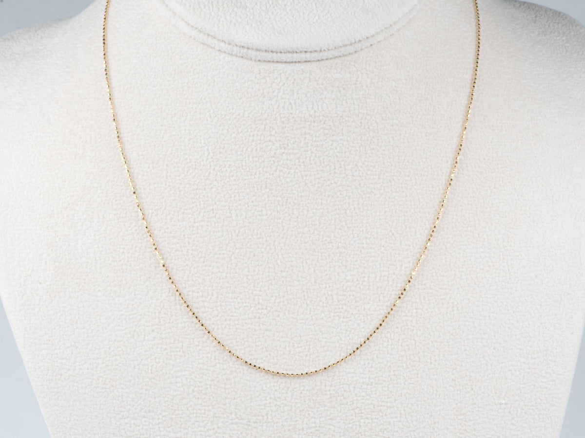 Solid 18K Gold Dainty Necklace Chain Adjustable Length with Needle Threader for Charms Pendants R4698 Aurora Designer
