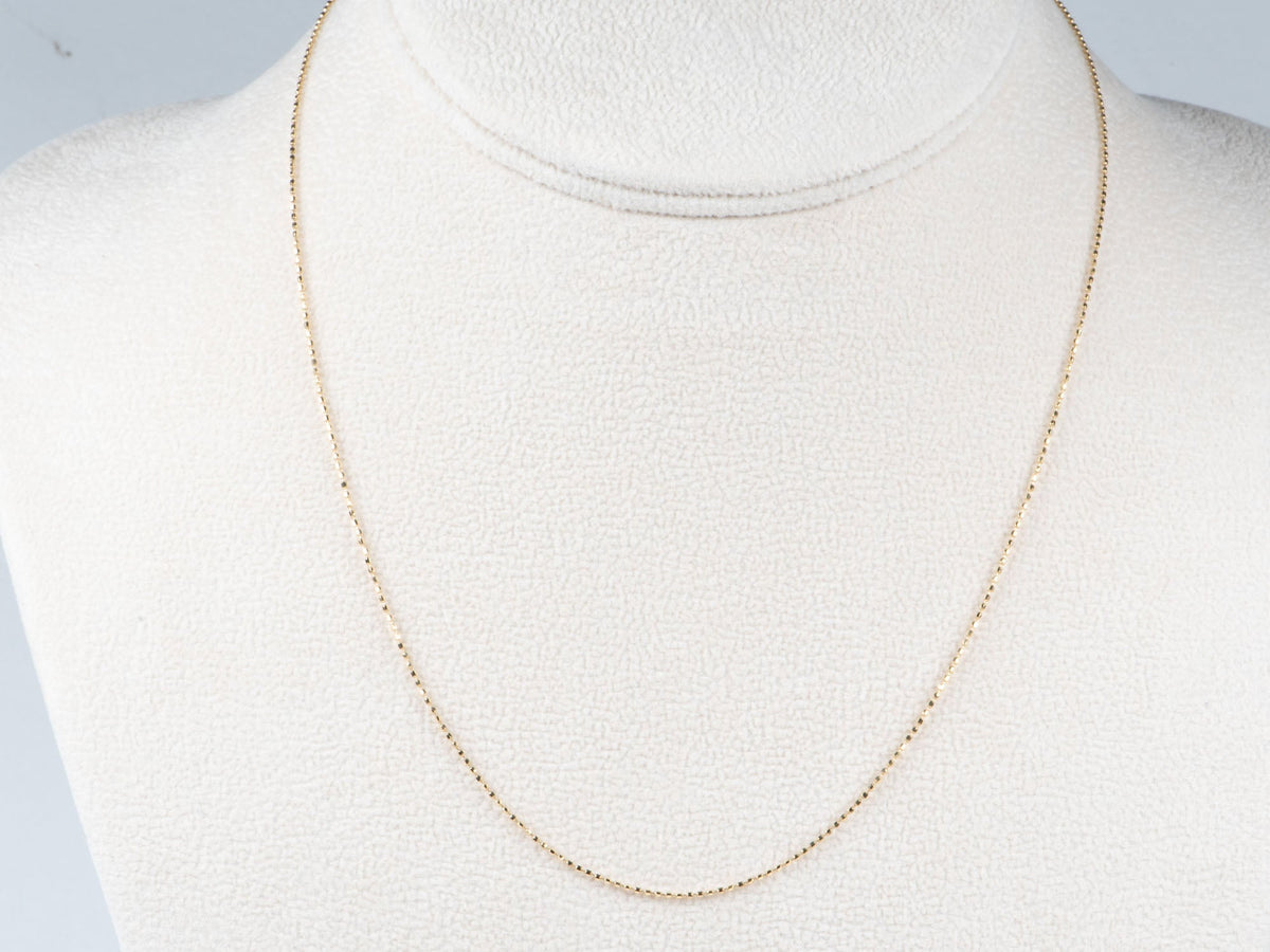 Solid 18K Gold Dainty Necklace Chain Adjustable Length with Needle Threader for Charms Pendants R4698 Aurora Designer