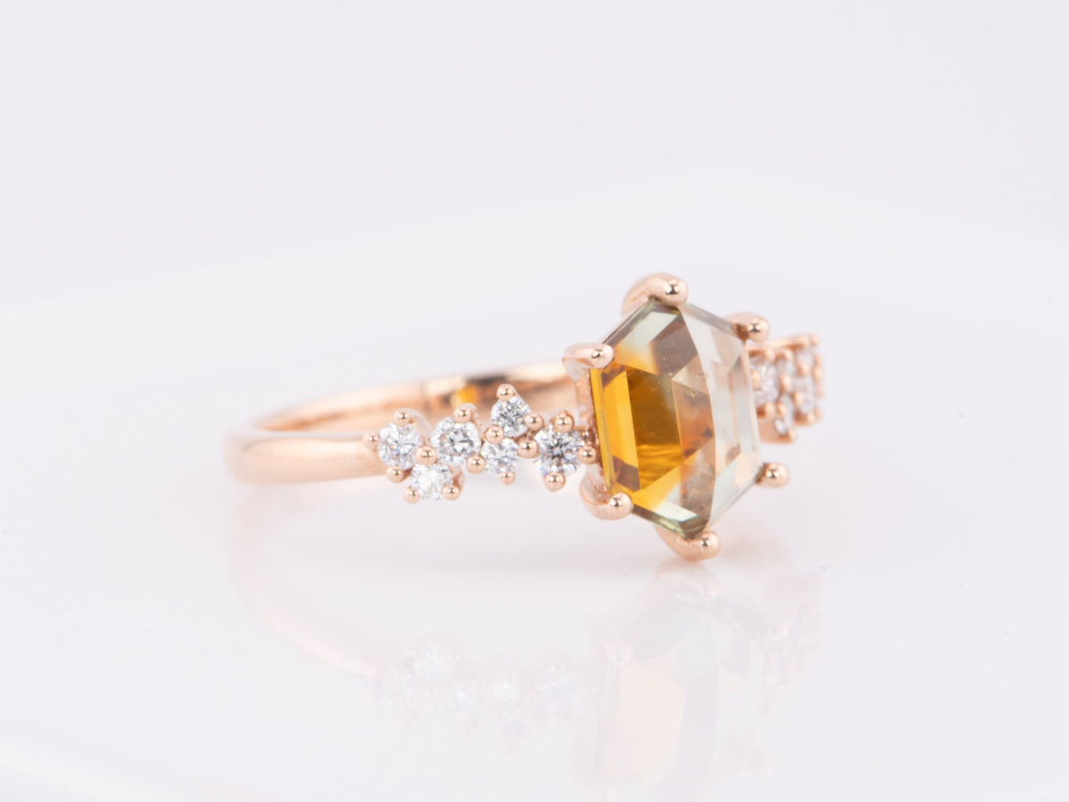 1.65ct "Fish Bowl" Montana Sapphire Engagement Ring 14K Rose Gold R6612 Aurora Designer