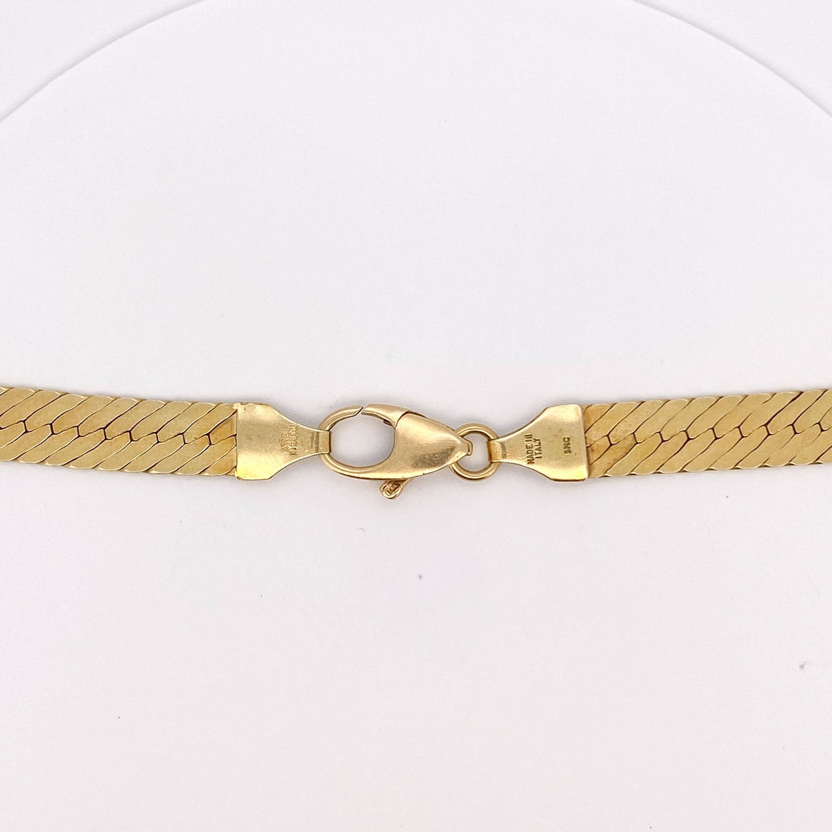 Heavy 14K Gold Fancy Herringbone Necklace Reversible Italy Jewelry 17.75" 27g V1190 Aurora Designer