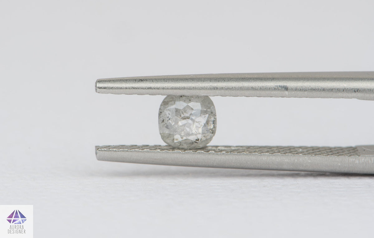 0.24ct Oval Shape Salt and Pepper Rosecut Diamond, 4.2*4.2*1.5mm SPS12