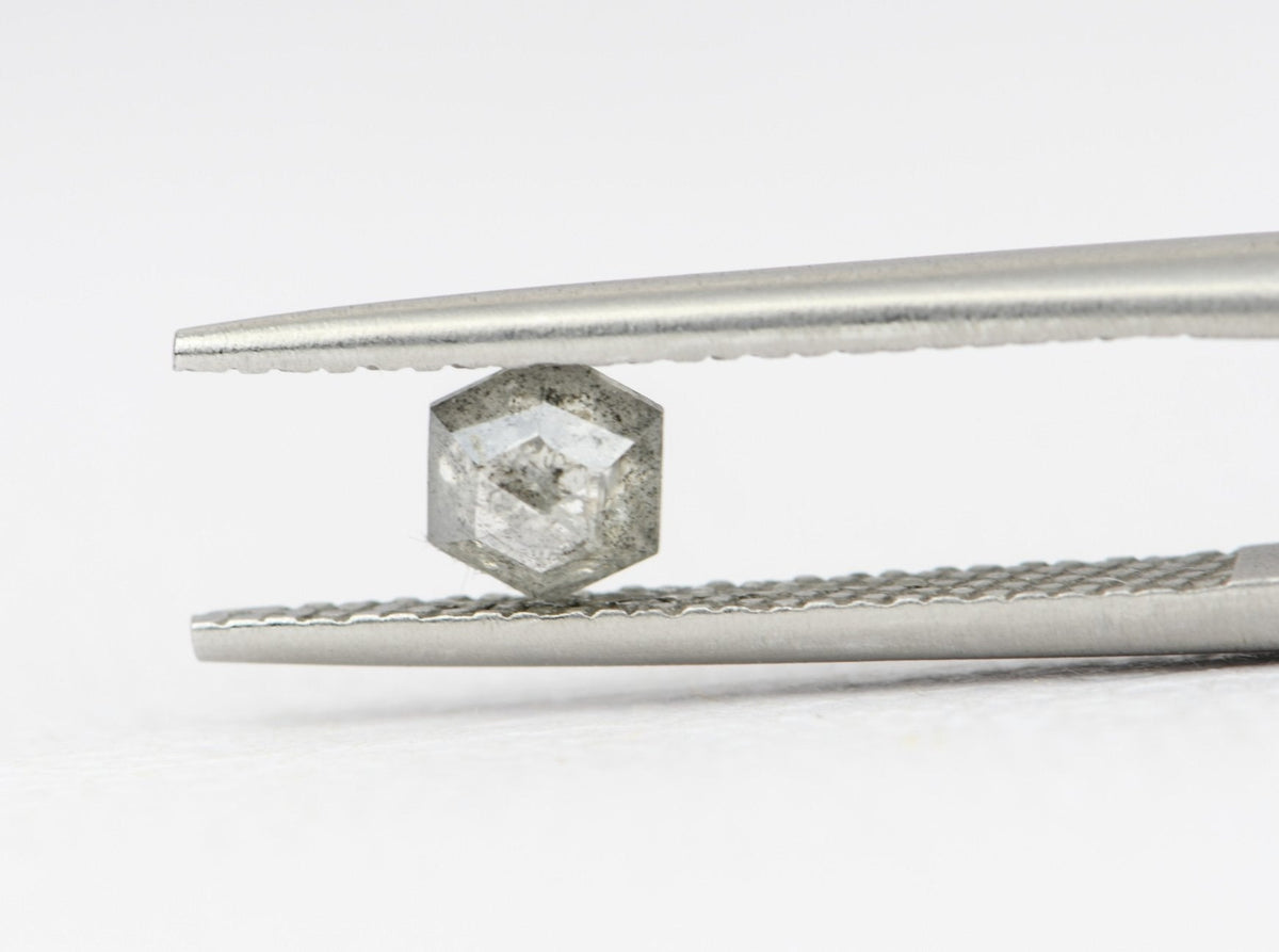 0.33ct Hexagon Shape Salt and Pepper Diamond, 4.9*5.5*1.8mm SPH102