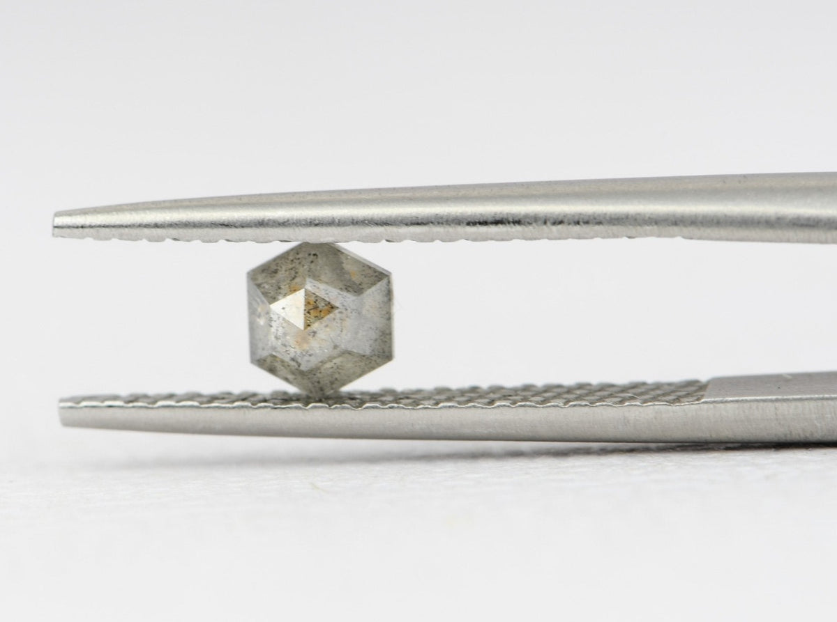 0.35ct Hexagon Shape Salt and Pepper Diamond, 4.7*4.3*2.2mm SPH103