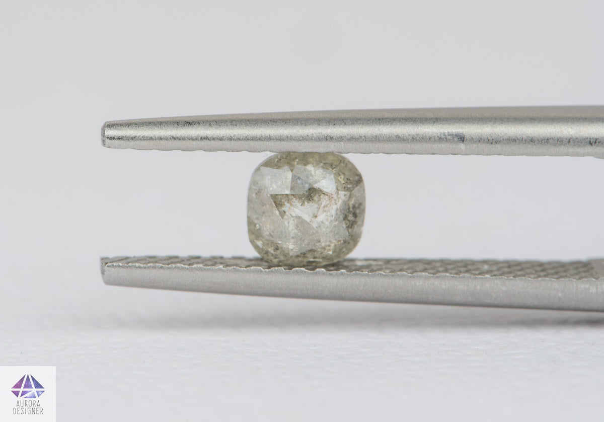0.41ct Oval Shape Salt and Pepper Rosecut Diamond, 4.6*4.6*2.0mm SPS11