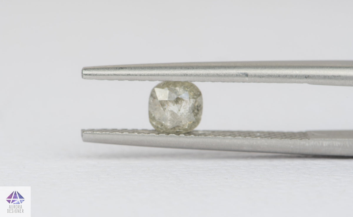 0.41ct Oval Shape Salt and Pepper Rosecut Diamond, 4.6*4.6*2.0mm SPS11