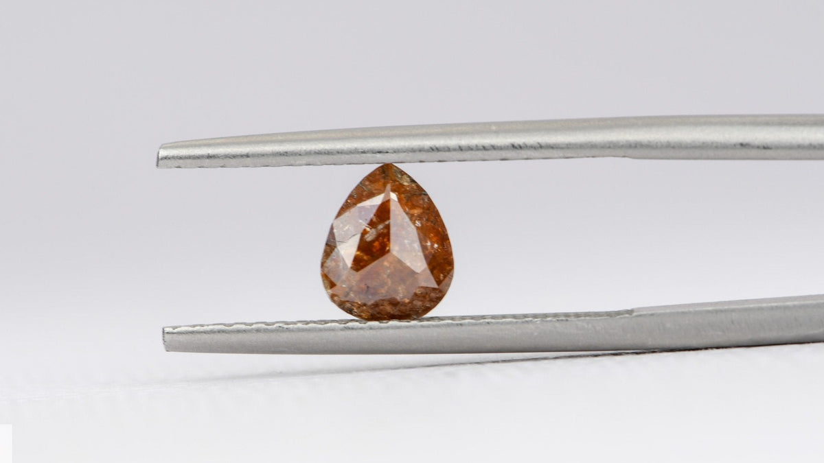 0.55ct Pear Shape Salt and Pepper Rose Cut Diamond, 6.6*5.5mm SPP19