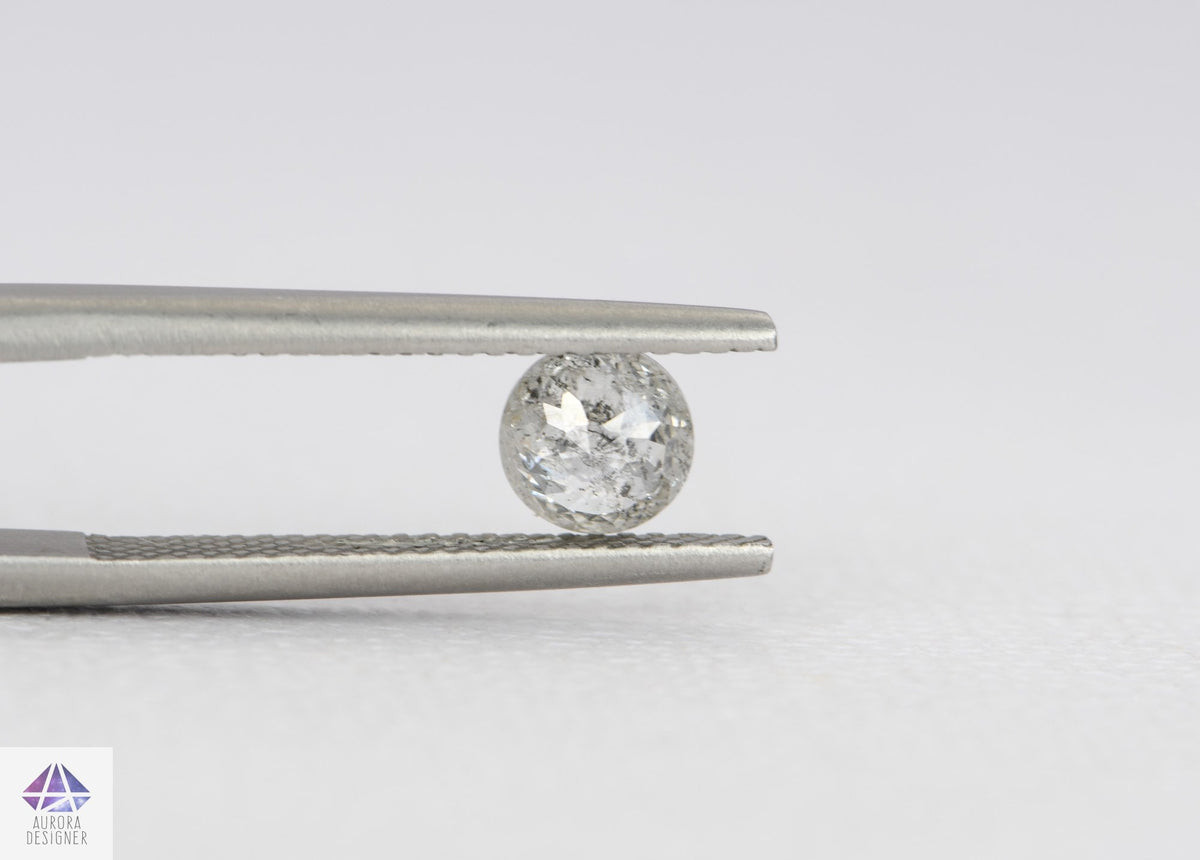 0.57ct Round Shape Salt and Pepper Rose Cut Diamond, 5.5*2.4mm SPR37