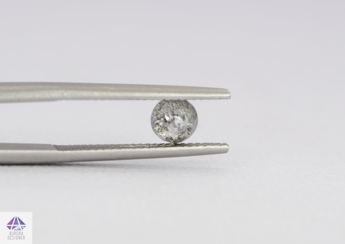 0.60ct Round Shape Salt and Pepper Rose Cut Diamond, 5.1*2.7mm SPR39
