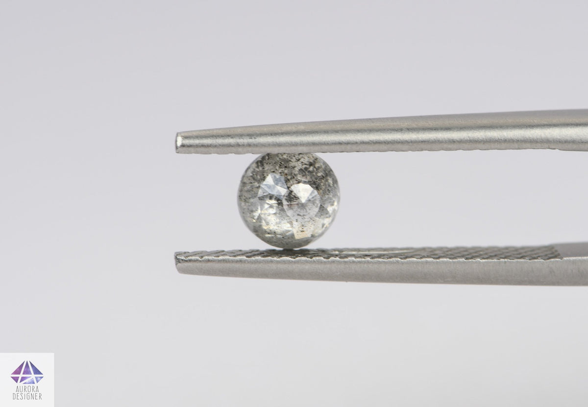 0.60ct Round Shape Salt and Pepper Rose Cut Diamond, 5.1*2.7mm SPR39