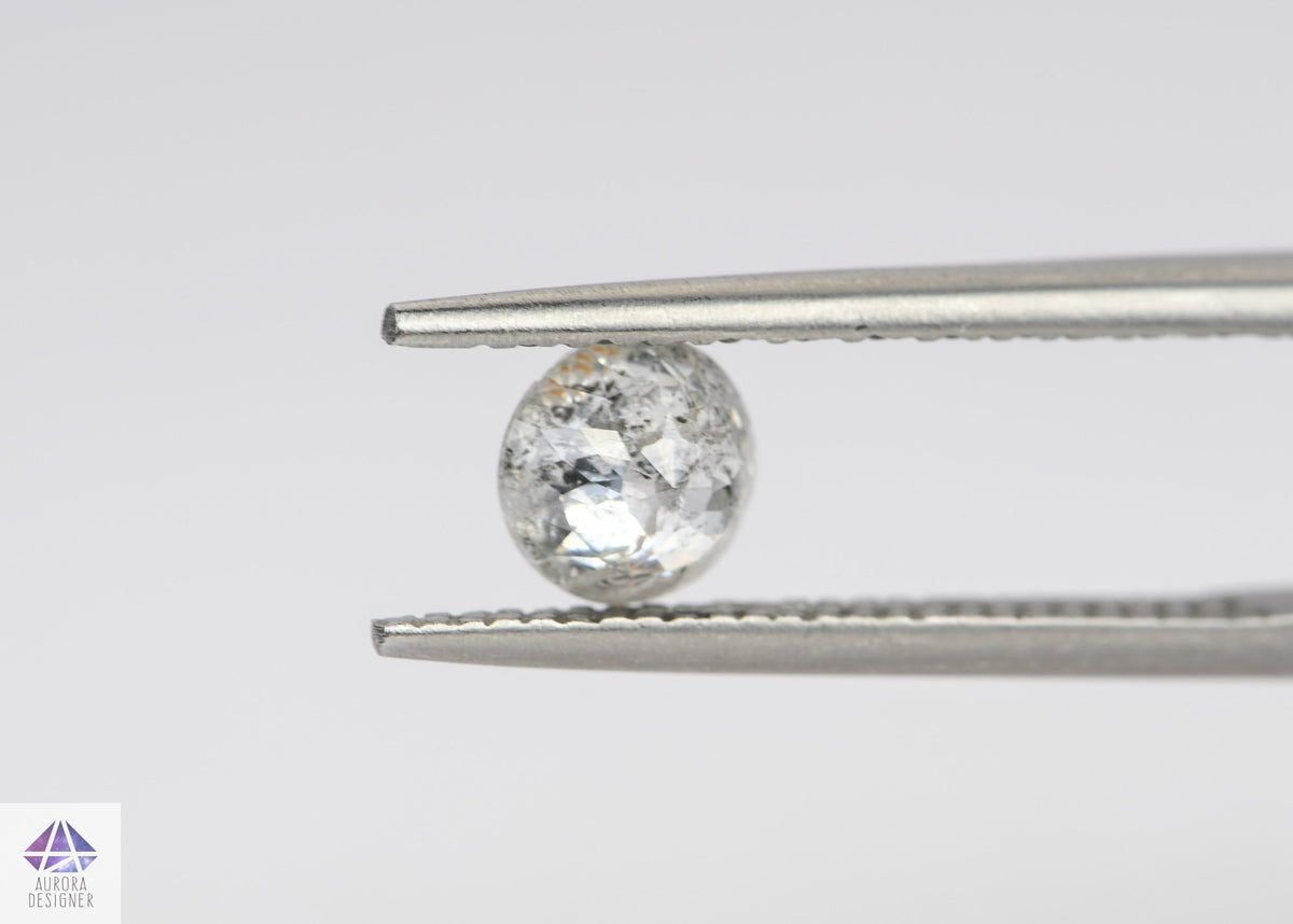 0.61ct Round Shape Salt and Pepper Rose Cut Diamond, 5.5*2.6mm SPR36