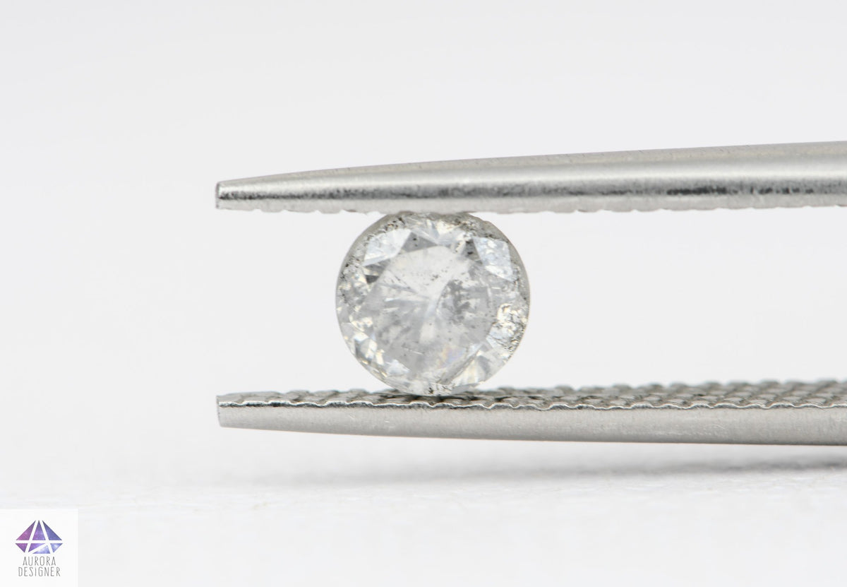 0.63ct Round Shape Salt and Pepper Diamond, 5.2*3.4mm RBC13