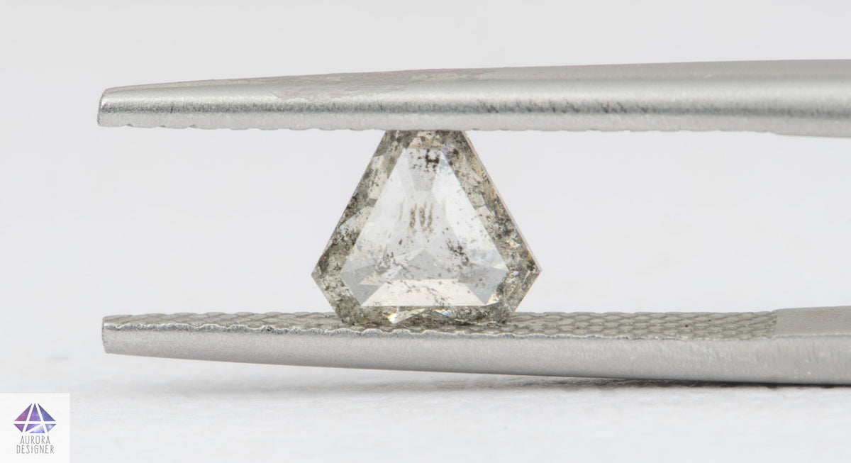 0.64ct Triangle Shape Salt and Pepper Rose Cut Diamond, 6.5*6.0*2.1mm SPT18