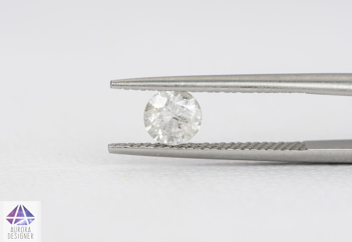 0.65ct Round Shape Salt and Pepper Diamond, 5.5*3.3mm RBC42