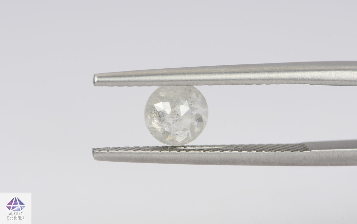 0.65ct Round Shape Salt and Pepper Rose Cut Diamond, 5.8*2.3mm SPR07