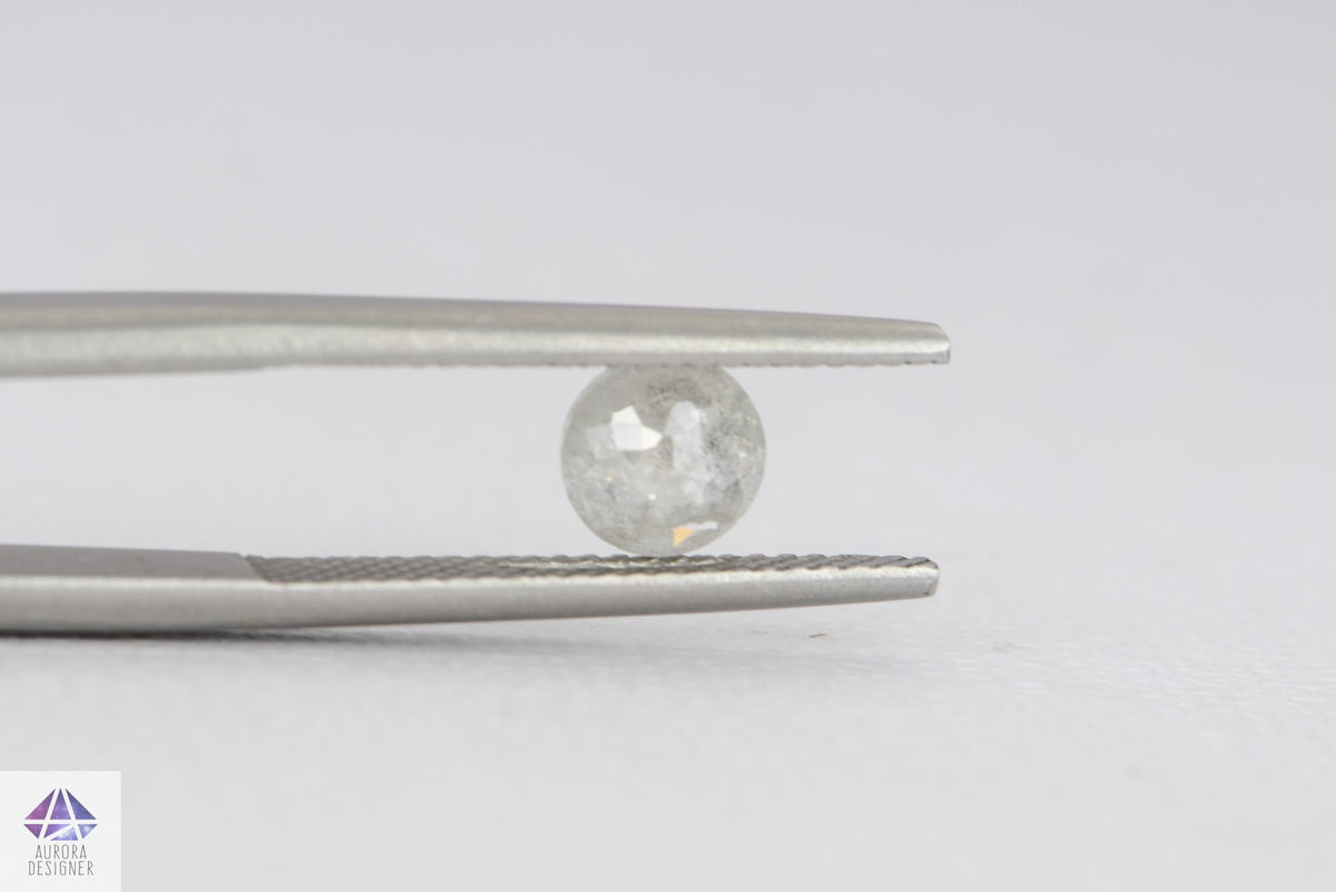 0.65ct Round Shape Salt and Pepper Rose Cut Diamond, 5.8*2.3mm SPR07