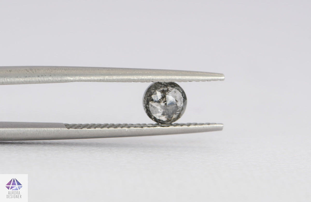 0.66ct Round Shape Salt and Pepper Rose Cut Diamond, 5.5*2.4mm SPR40