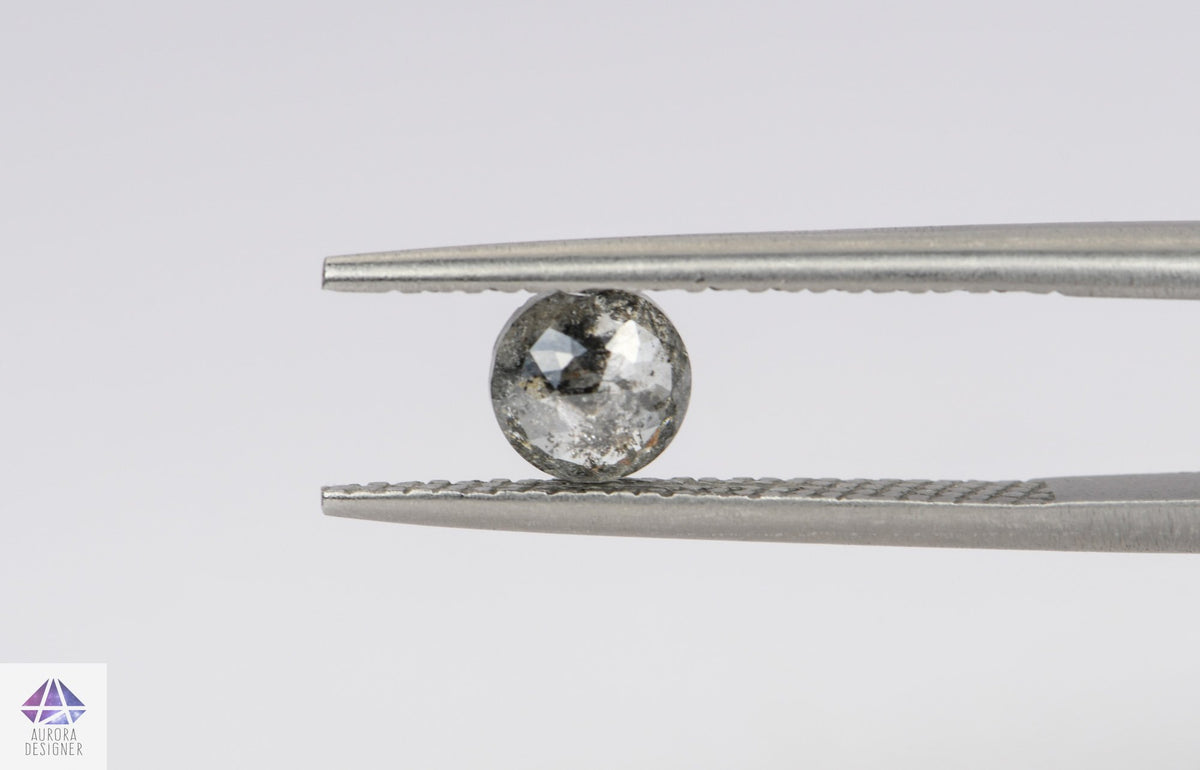 0.66ct Round Shape Salt and Pepper Rose Cut Diamond, 5.5*2.4mm SPR40