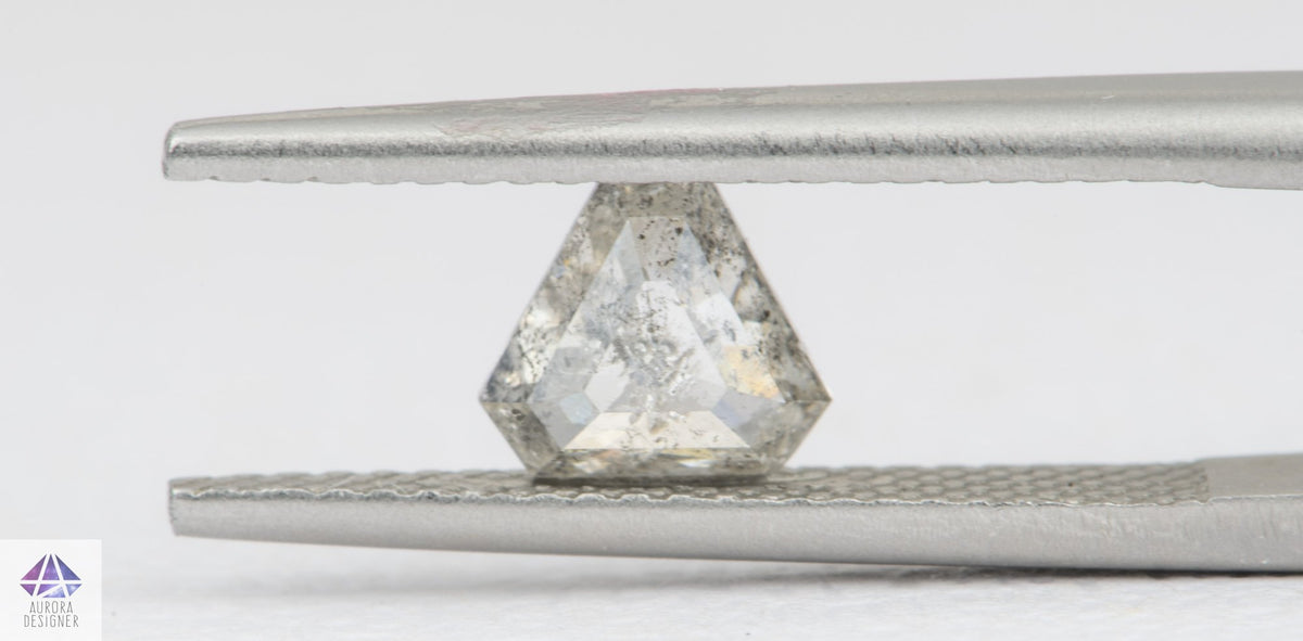 0.66ct Triangle Shape Salt and Pepper Rose Cut Diamond, 6.7*5.9*2.1mm SPT17