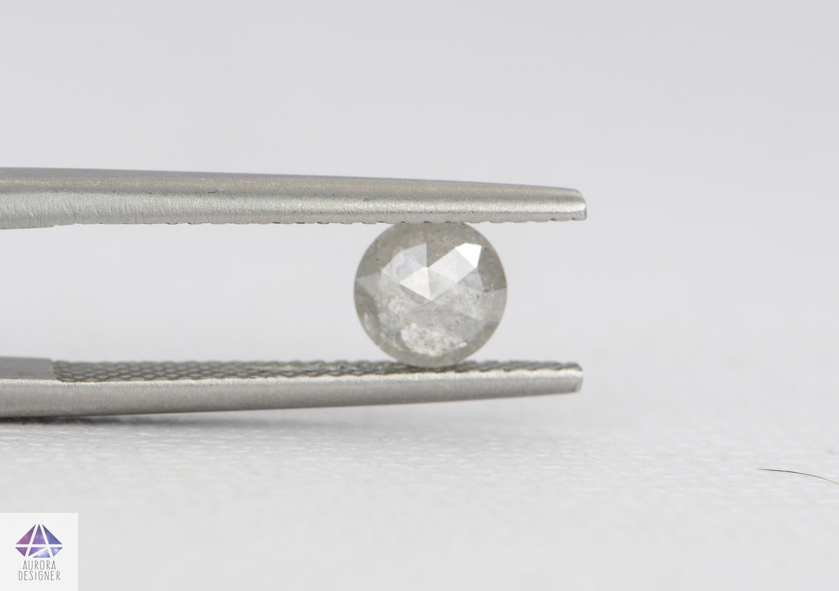 0.68ct Round Shape Salt and Pepper Rose Cut Diamond, 5.6*2.6mm SPR19