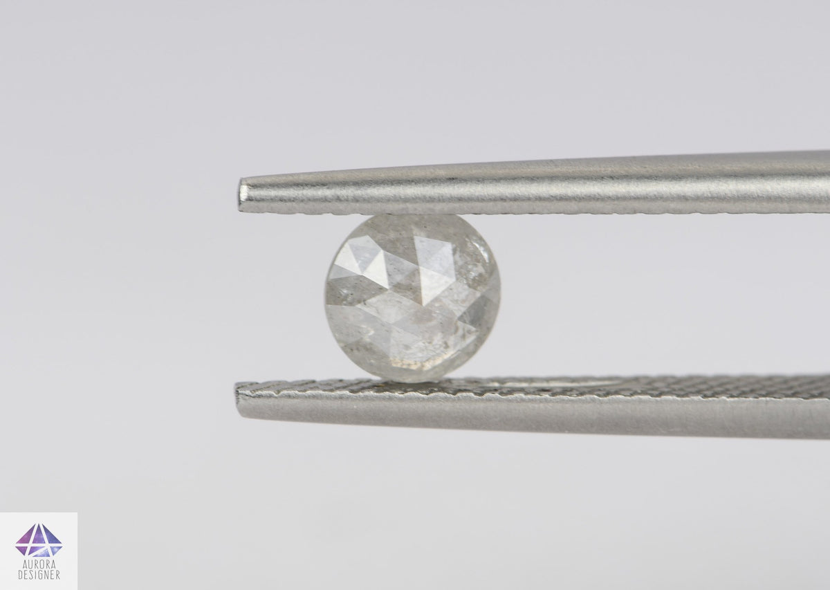 0.68ct Round Shape Salt and Pepper Rose Cut Diamond, 5.6*2.6mm SPR19