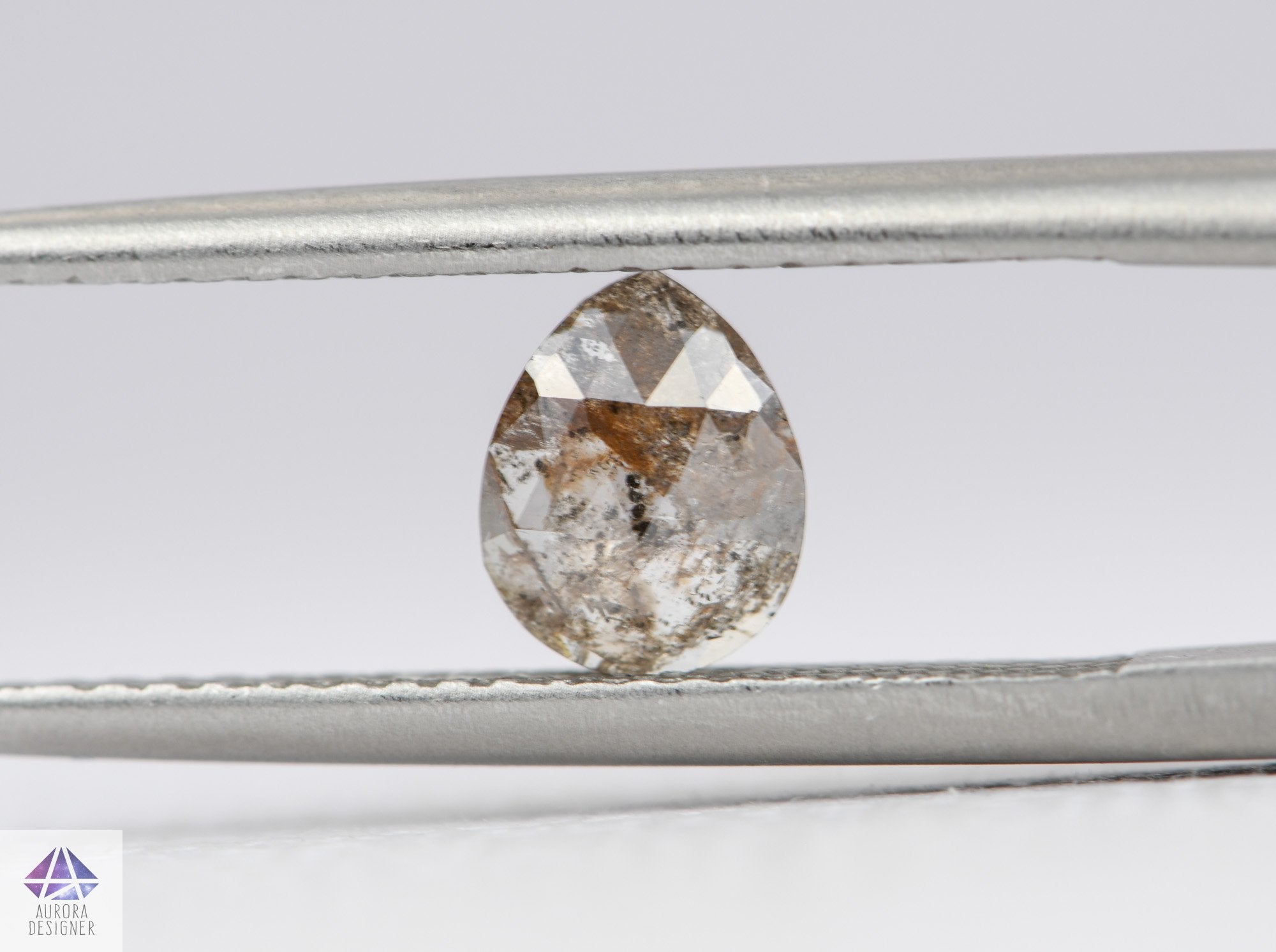 Pear Shape Salt and Pepper Rose Cut Diamond, SPP62